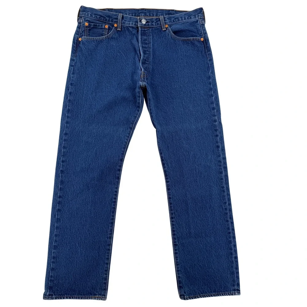 Levis 501 Original Fit Jeans Mens W40 L34 Blue Denim Straight Leg 00501-0000